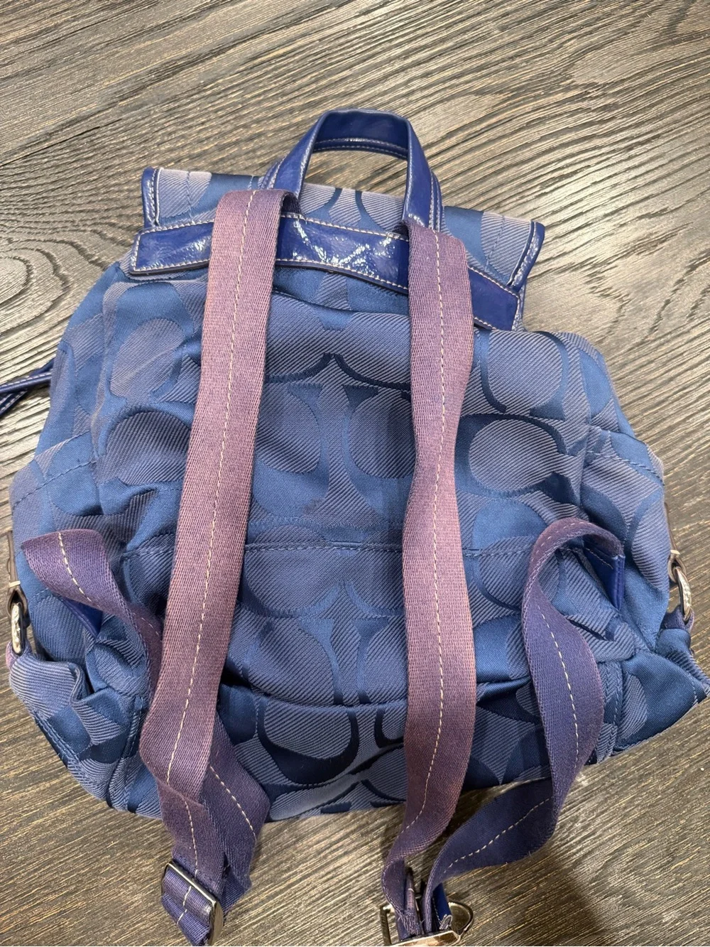 Coach Blue Signature C Canvas Backpack